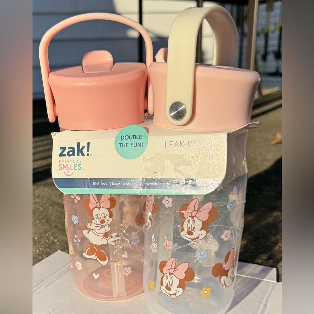 Zak! Design Disney Twin Kids Leak-Proof Bottle - Pink ‼️TAG HAS BEEN REMOVED‼️